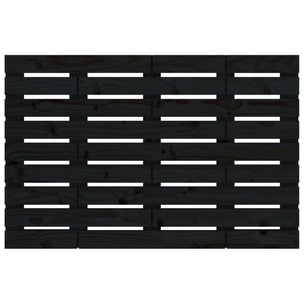 vidaXL Veggmontert sengegavl svart 106x3x63 cm heltre furu