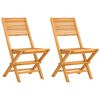 vidaXL Klappstoler 2 stk 47x62x90 cm heltre teak