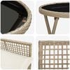 vidaXL Hage Bistro Sett 3 pcs Beige polyrotting