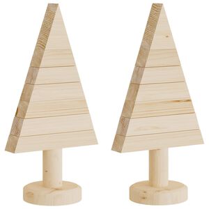 vidaXL Juletre av tre til pynt 2 stk 30 cm heltre furu