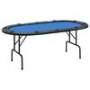 vidaXL Pokerbord sammenleggbart 10 spillere bl&aring; 207x106x76 cm