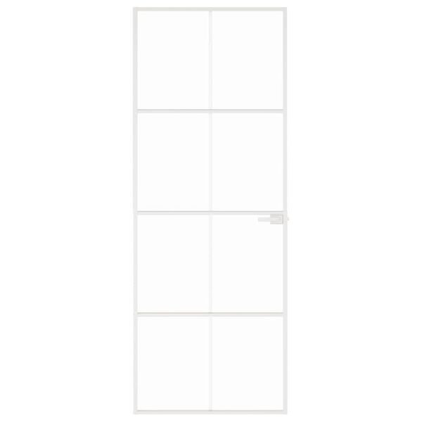 vidaXL Innerd&oslash;r hvit 76x201,5 cm herdet glass og aluminium slank
