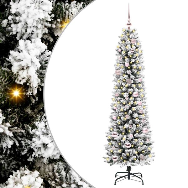 vidaXL Kunstig juletre med 150 LED Hvit 150 cm PVC og Metall og Plast