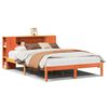 vidaXL Seng med bokhylle uten madrass voksbrun 140x190 cm heltre furu