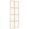 vidaXL Skyvedør gull 76x205 cm gjennomsiktig ESG glass og aluminium