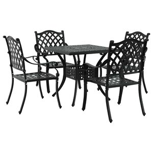 vidaXL Hagebordsett 5 pcs Svart St&oslash;pt aluminium