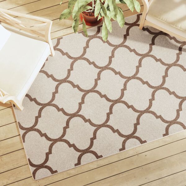 vidaXL Inne- og uteteppe kort luv flerfarget 120x180 cm sklisikkert