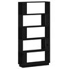 vidaXL Bokhylle/romdeler svart 80x25x163,5 cm heltre furu