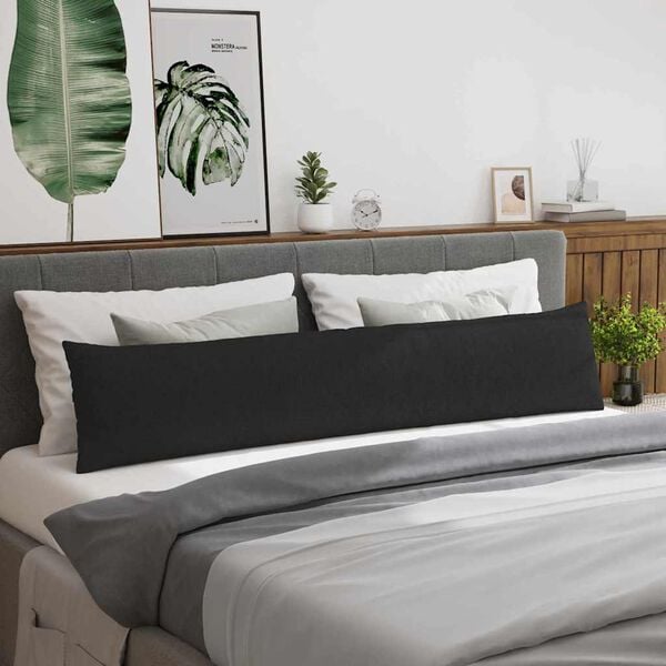 vidaXL Sofaputer 2 pcs Svart 200 x 40 cm stoff