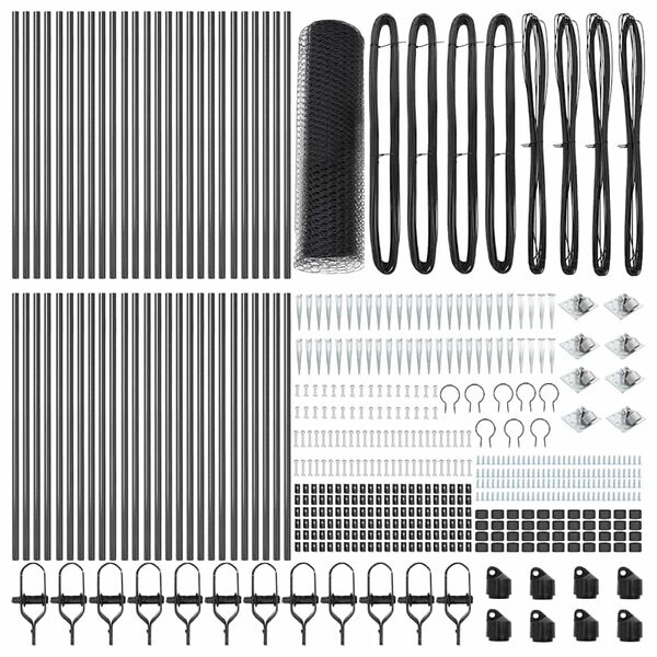 vidaXL Gjerdep&aring;le Gr&aring; 100 x 0,4 m (13 mm netting) St&aring;l og PVC