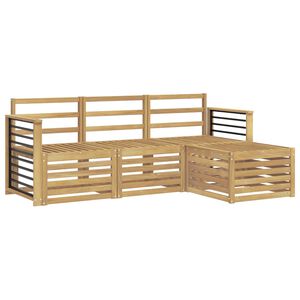 vidaXL Utend&oslash;rs sofa-sett 4 stk. Hvit Solid akasietre