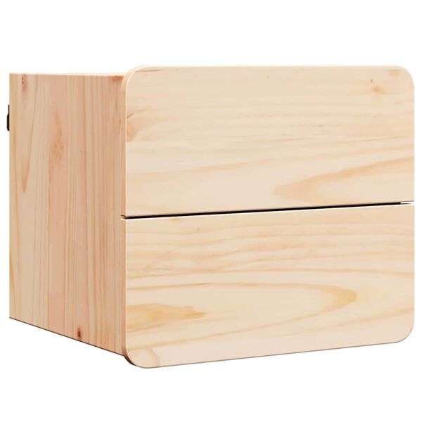 vidaXL Nattbord med skuff Brun 39 x 34 x 33 cm Heltre furu