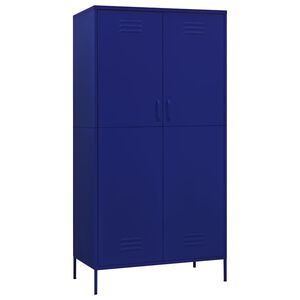 vidaXL Garderobe marinebl&aring; 90x50x180 cm st&aring;l