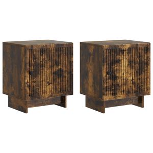 vidaXL Nattbordskap 2 pcs R&oslash;kt Eik 43 x 34,5 x 50 cm Konstruert tre