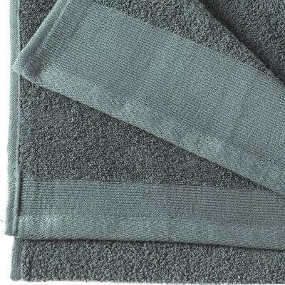 vidaXL Håndklær 2 stk bomull 450 g/m² 50x100 cm grønn