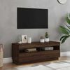 vidaXL TV-benk med LED-lys brun eik 100x35x40 cm