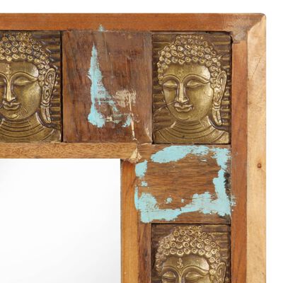 vidaXL Speil med Buddha-motiver 110x50 cm gjenvunnet tre