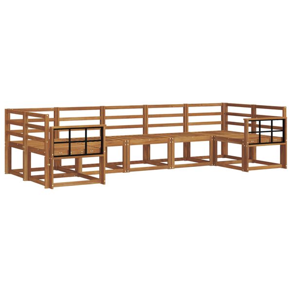 vidaXL Utend&oslash;rs sofa-sett 7 pcs Naturlig Solid akasietre