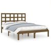 vidaXL Sengeramme honningbrun heltre 135x190 cm Double