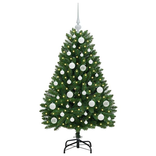 vidaXL Kunstig juletre med 150 LED gr&oslash;nn 120 cm PVC og metall