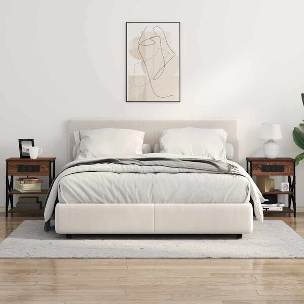 vidaXL Nattbordskap med hylle Brun Eik 41 x 31 x 51 cm Konstruert tre