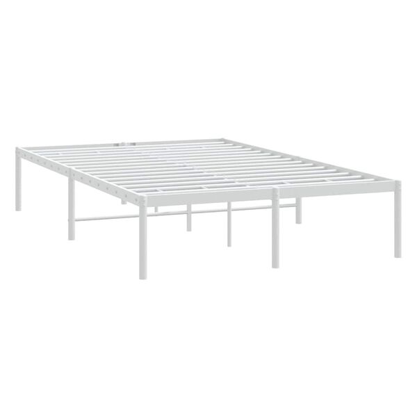 vidaXL Sengeramme i metall hvit 135x190 cm