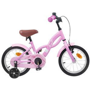 vidaXL Barnesykkel 12 Tommer for 2-4 &aring;r gammel Lys rosa