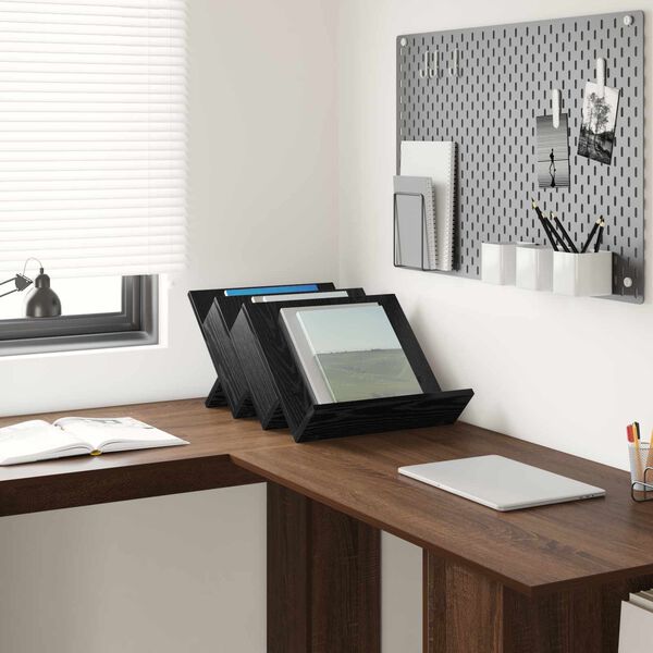 vidaXL Magasinreol Svart Eik 53 x 40 x 28.5 cm Konstruert tre