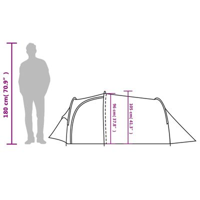 vidaXL Tunneltelt for camping 2 personer hvit blendingsstoff vanntett