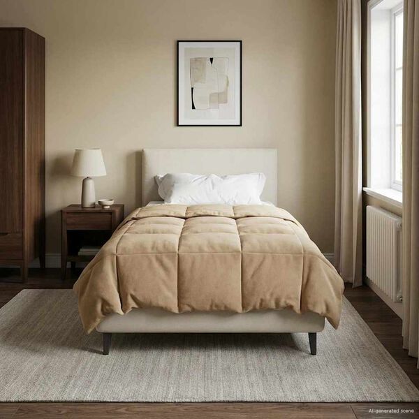 vidaXL Vinter Dynen Quilted M&oslash;rkebl&aring; 140 x 220 cm Mikrofiber