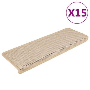 vidaXL Selvklebende trappematter sisal-utseende 15stk 65x21x4 cm Berber