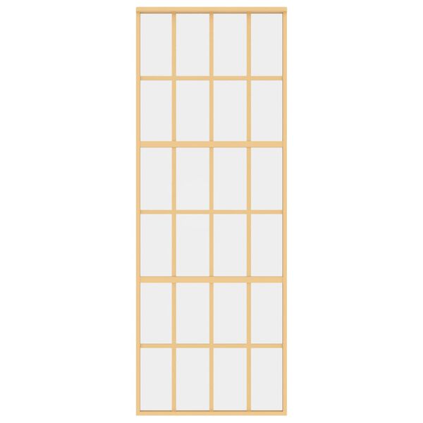 vidaXL Skyvedør gull 76x205 cm gjennomsiktig ESG glass og aluminium