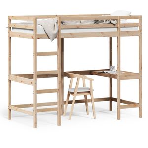 vidaXL K&oslash;yeseng med skrivebord 100x200 cm heltre furu