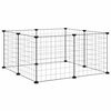 vidaXL 8-panels kj&aelig;ledyrbur svart 70x70x35 cm st&aring;l