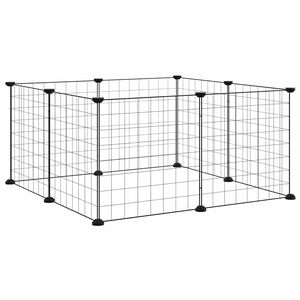 vidaXL 8-panels kj&aelig;ledyrbur svart 70x70x35 cm st&aring;l