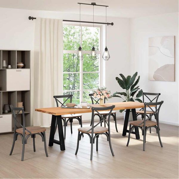 vidaXL Spisebordben A-formet 2 stk svart 50x(72-73) cm st&aring;l