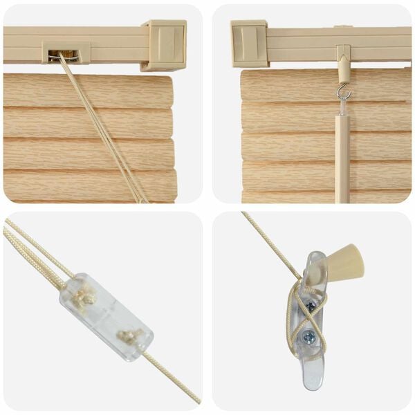 vidaXL Venetiansk persienne Lys Brun med M&oslash;nster 213 x 50 cm PVC