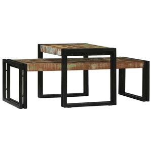 vidaXL Kaffebord 2 pcs Flerfarget 48 x 40 x 40 cm Massiv Reclaim Tre