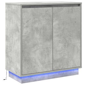 vidaXL LED sideboard Betonggr&aring; 71 x 34,5 x 75 cm Konstruert tre