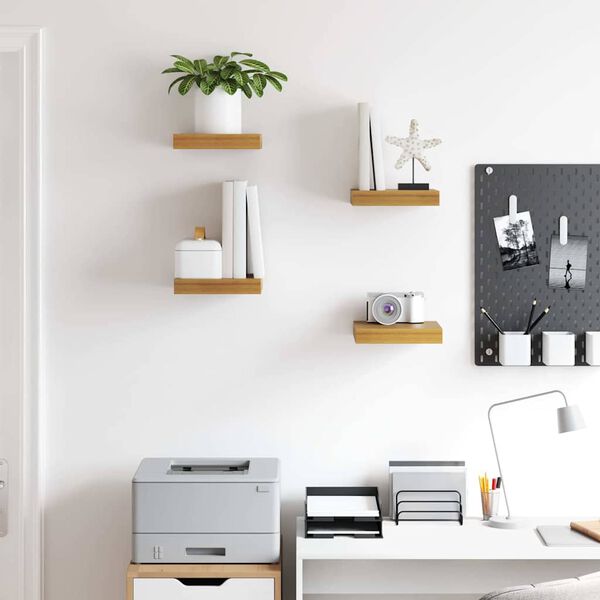 vidaXL Vegghylle 4 pcs Beige 23 x 23,5 x 4 cm Konstruert tre