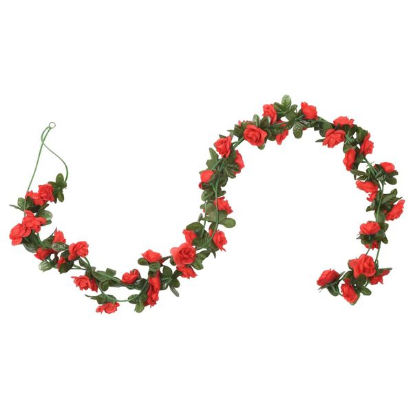 vidaXL Blomsterkranser for jul 6 stk rød 240 cm