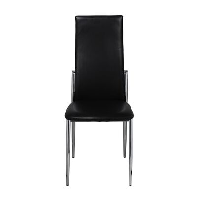 vidaXL Spisestoler 4 stk svart kunstig skinn