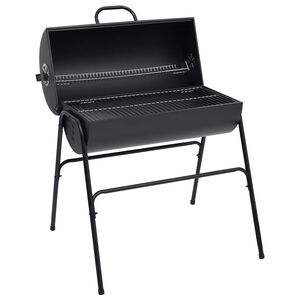 vidaXL T&oslash;nnegrill med 2 grillrister svart 80x95x90 cm st&aring;l