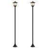vidaXL Lampestolpesett with LED Bulb 2 stk. Svart 16 x 16 x 156 cm