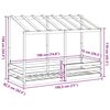 vidaXL Barneseng med tak 75x190 cm heltre furu