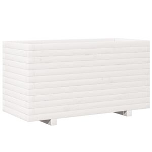 vidaXL Plantekasse hvit 90x40x49,5 cm heltre furu