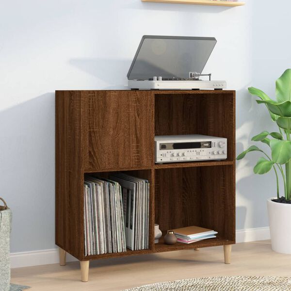 vidaXL Hifi-benk brun eik 84,5x38x89 cm konstruert tre