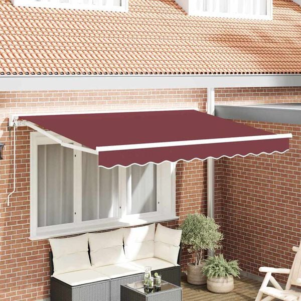 vidaXL Markiseramme Burgunder 250 x 200 cm Polyester med PU-belegg