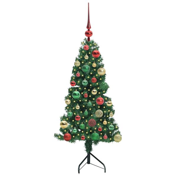 vidaXL Hj&oslash;rne Kunstig Jul Tre med 150 LED gr&oslash;nn 120 cm PVC og metall