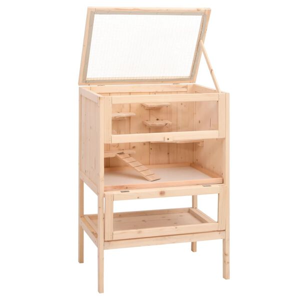vidaXL Hamsterbur 55x40x80 cm heltre gran